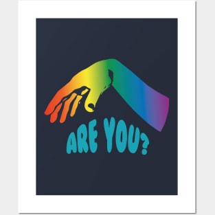 Gay Hand Are You Rainbow Version Posters and Art